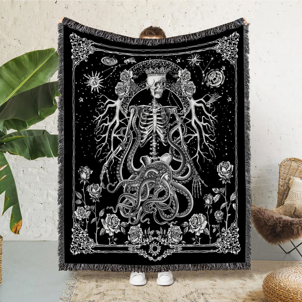 Skeleton Couple Blanket Flannel Throw 5 skeleton couple flannel blanket 4
