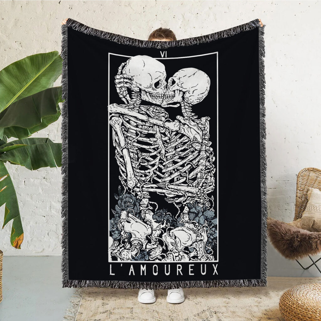 Skeleton Couple Blanket Flannel Throw 9 skeleton couple flannel blanket 8