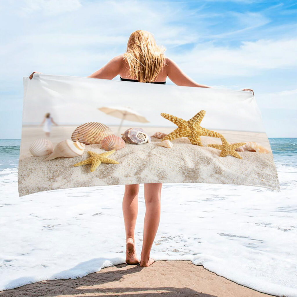 Ocean Starfish Shell Beach Towel 12 starfish ocean shell beach towel 11