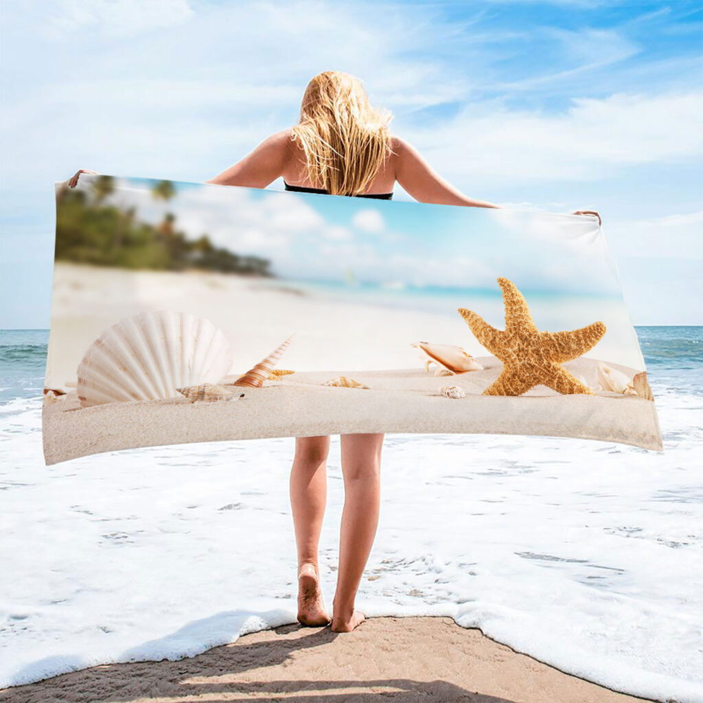 Ocean Starfish Shell Beach Towel 14 starfish ocean shell beach towel 13