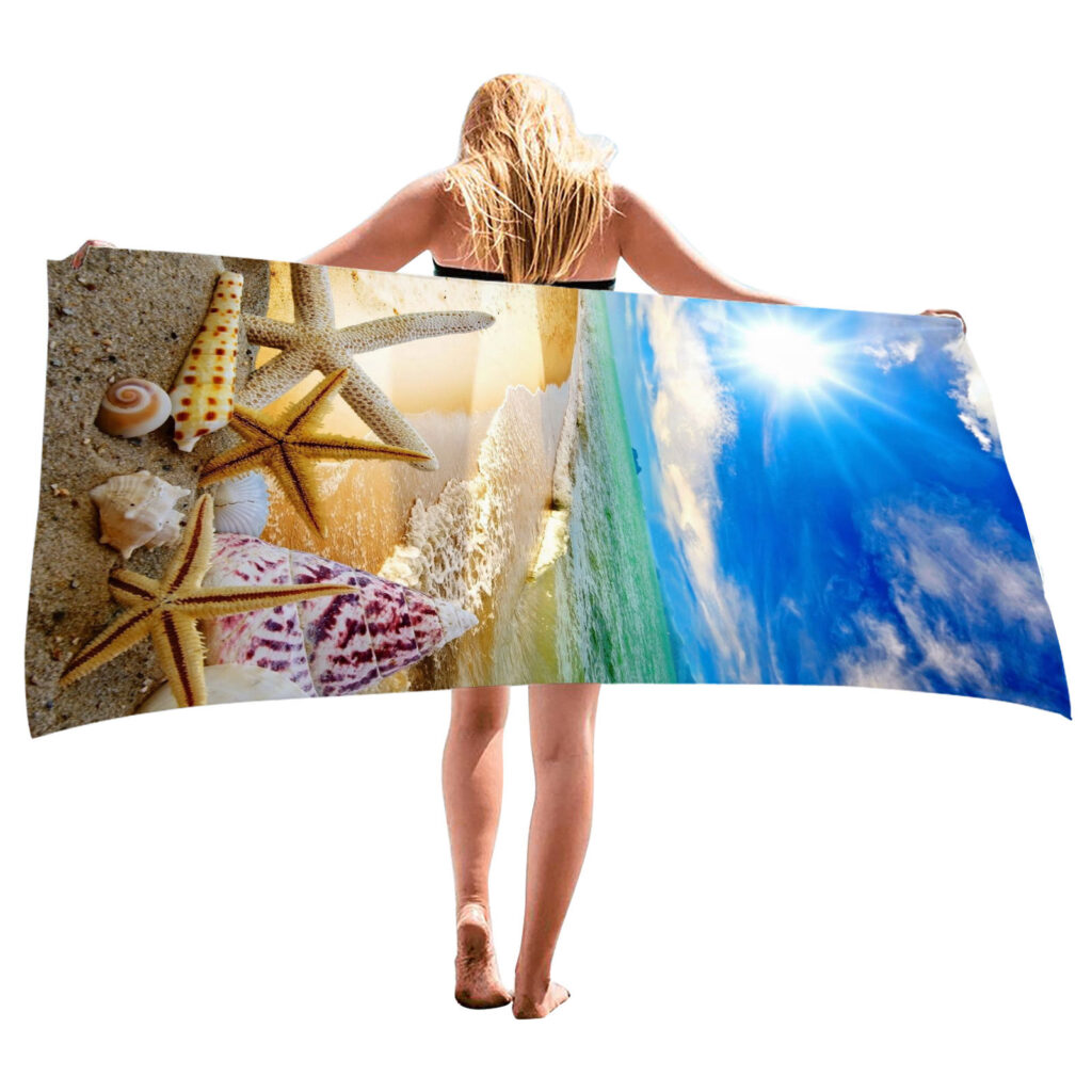 Ocean Starfish Shell Beach Towel 16 starfish ocean shell beach towel 15