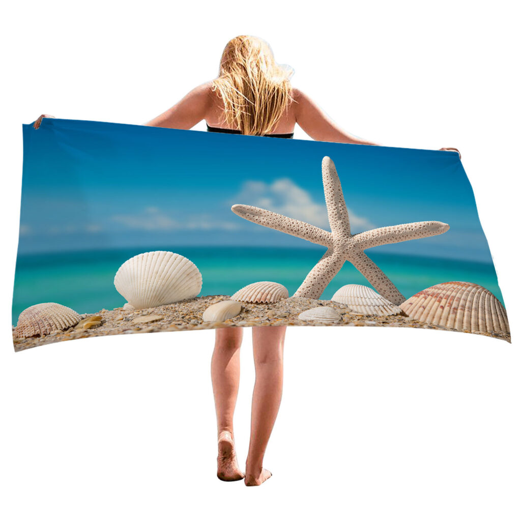 Ocean Starfish Shell Beach Towel 20 starfish ocean shell beach towel 19