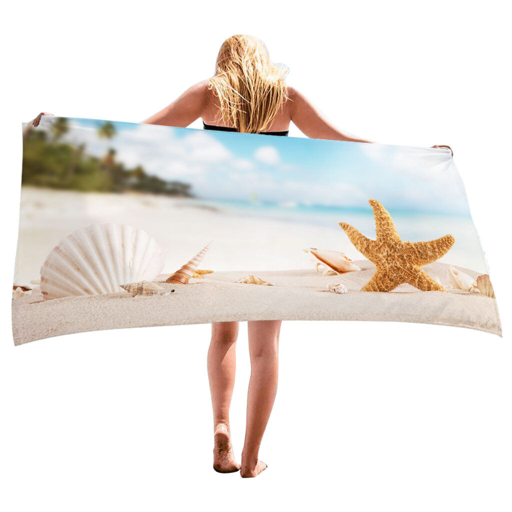 Ocean Starfish Shell Beach Towel 23 starfish ocean shell beach towel 22