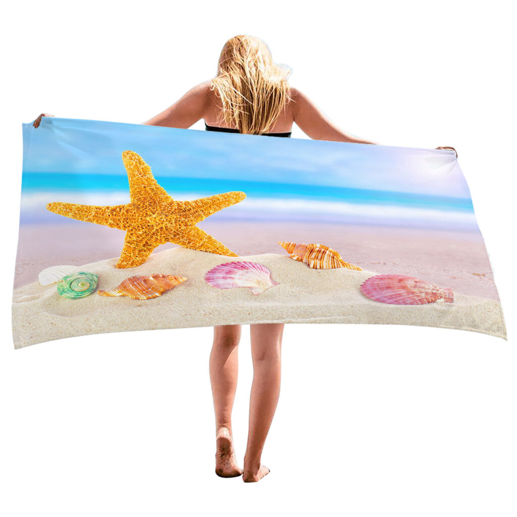 Ocean Starfish Shell Beach Towel 24 starfish ocean shell beach towel 23