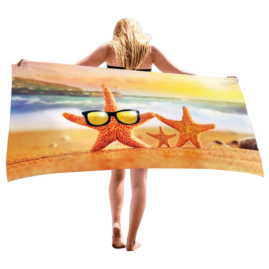 Ocean Starfish Shell Beach Towel 25 starfish ocean shell beach towel 24