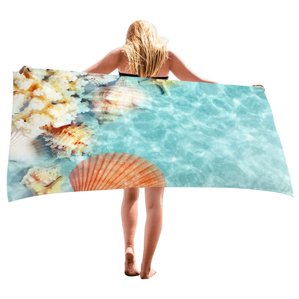 Ocean Starfish Shell Beach Towel 5 starfish ocean shell beach towel 4