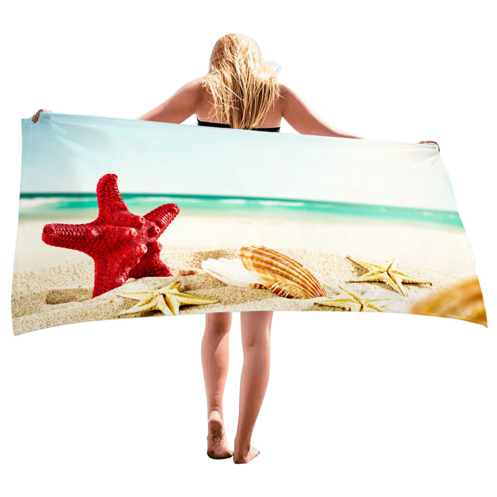 Ocean Starfish Shell Beach Towel 7 starfish ocean shell beach towel 6