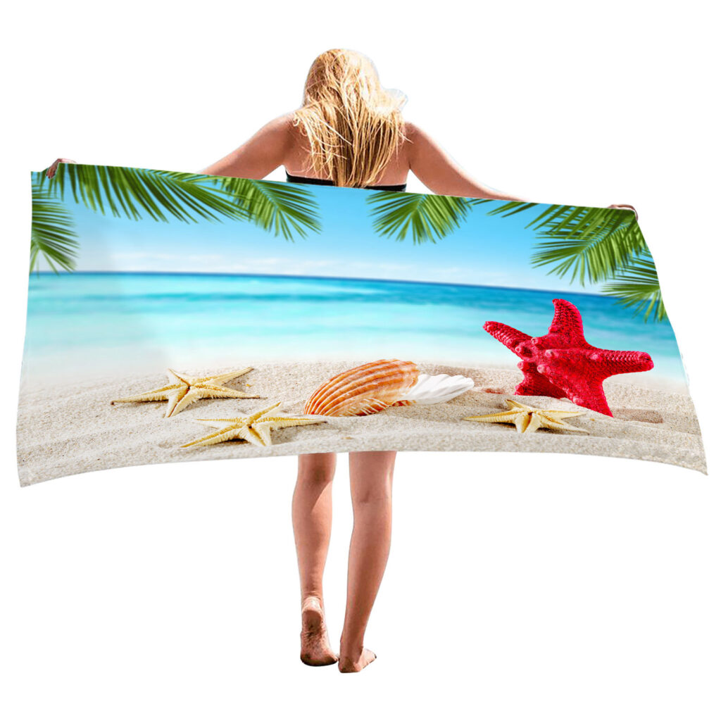 Ocean Starfish Shell Beach Towel 8 starfish ocean shell beach towel 7