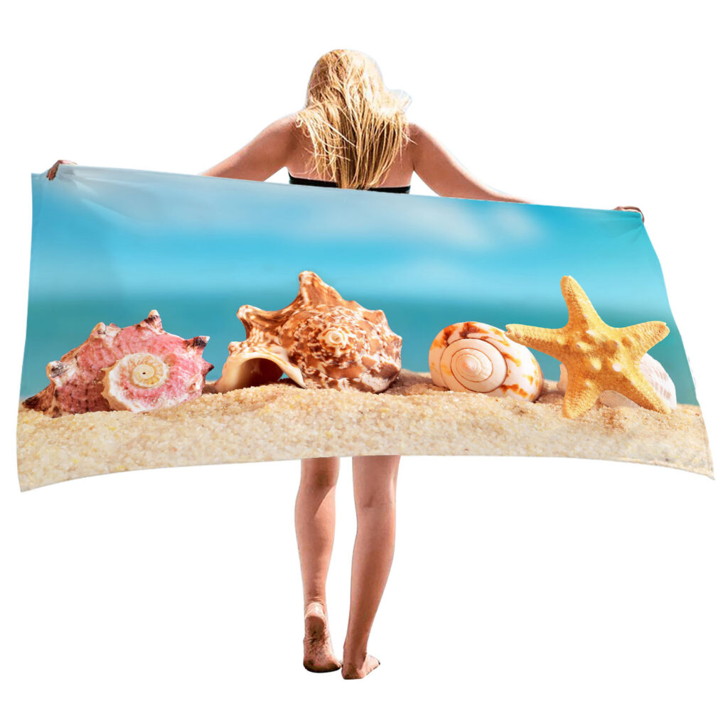Ocean Starfish Shell Beach Towel 9 starfish ocean shell beach towel 8