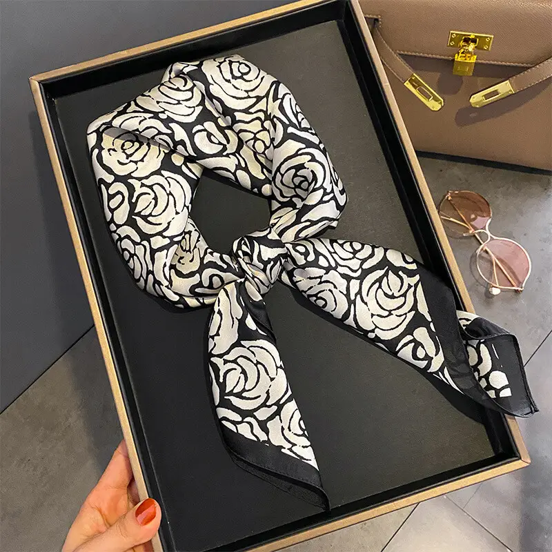 Imitatedsilk fabric Silk Scarf 70 x 70cm 12 主图 01 10