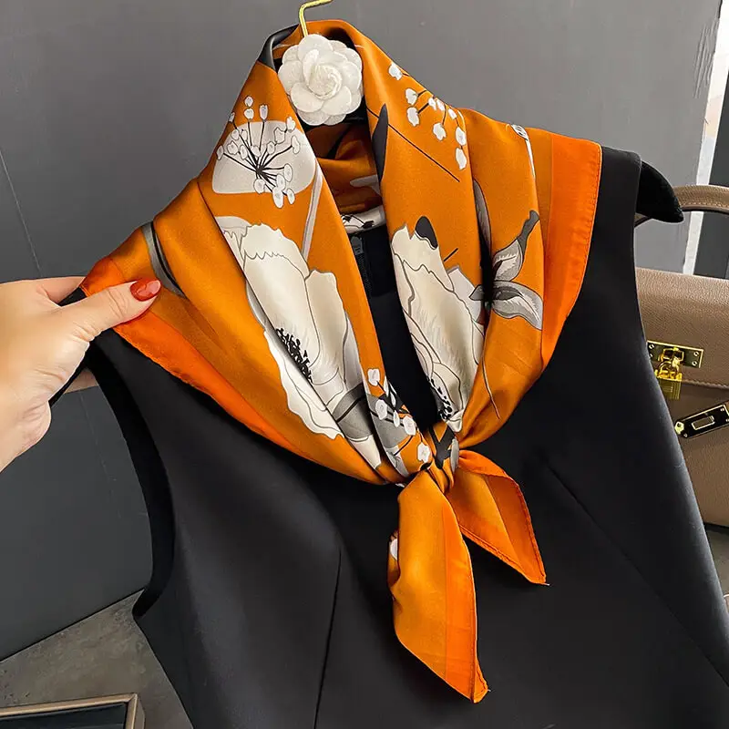 Imitatedsilk fabric Silk Scarf 70 x 70cm 55 主图 01 6