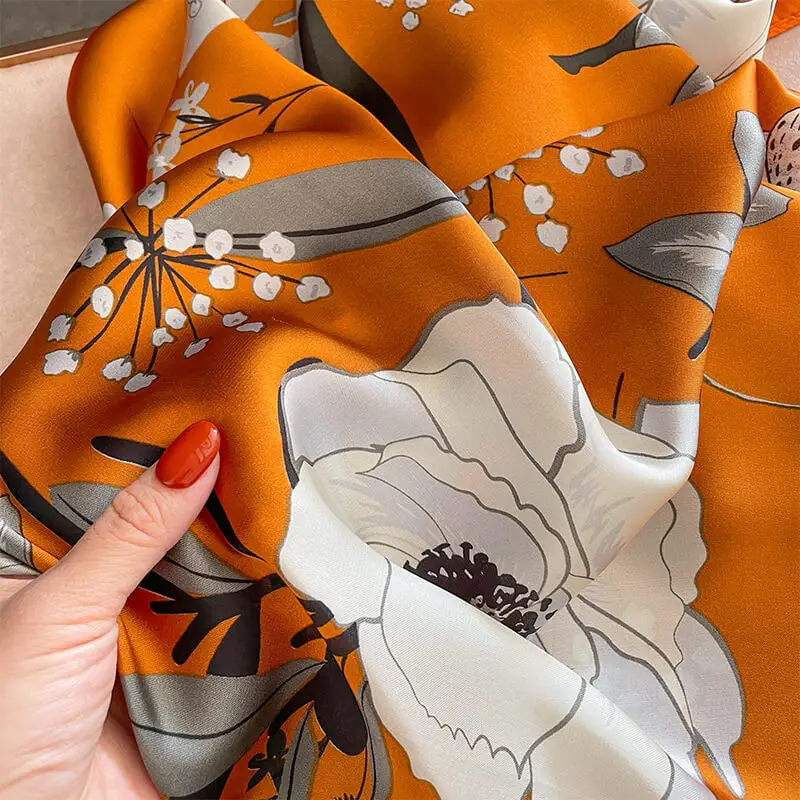 Imitatedsilk fabric Silk Scarf 70 x 70cm 46 主图 02 5