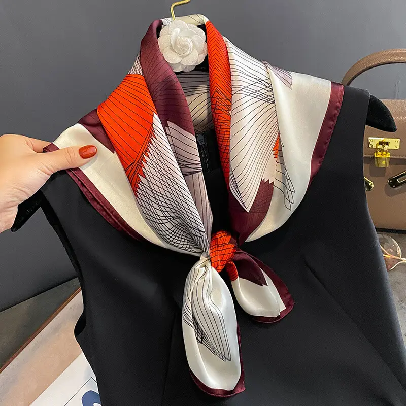 Imitatedsilk fabric Silk Scarf 70 x 70cm 23 主图 03 2