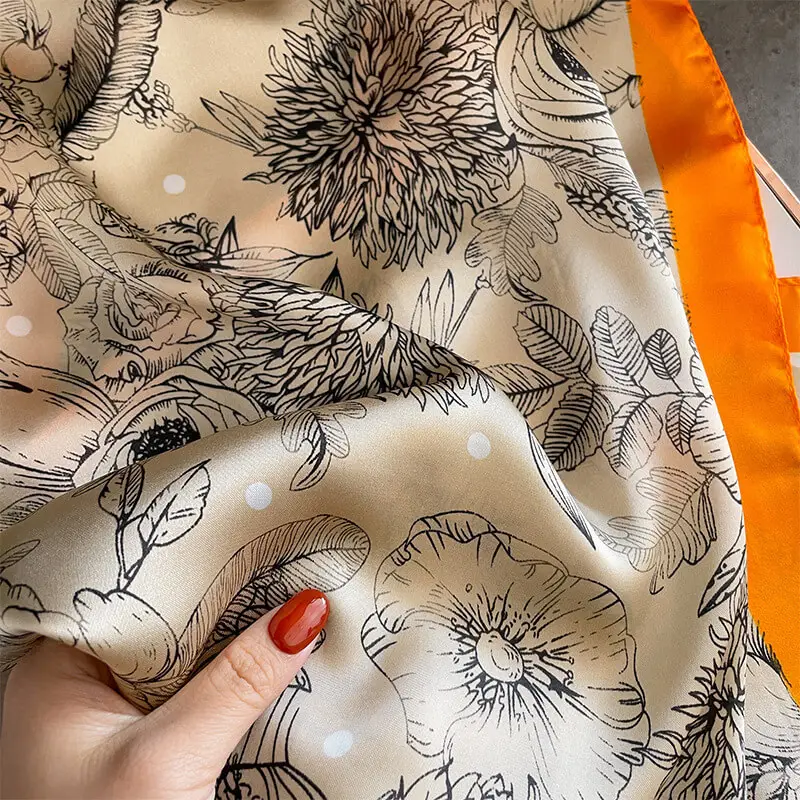 Imitatedsilk fabric Silk Scarf 70 x 70cm 18 主图 03 3