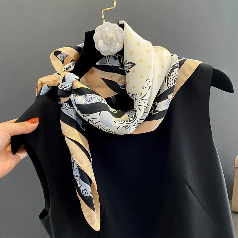 Imitatedsilk fabric Silk Scarf 70 x 70cm 29 主图 03 4
