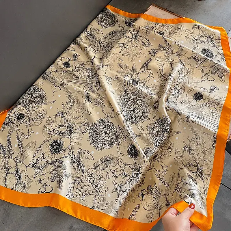 Imitatedsilk fabric Silk Scarf 70 x 70cm 14 主图 04 4